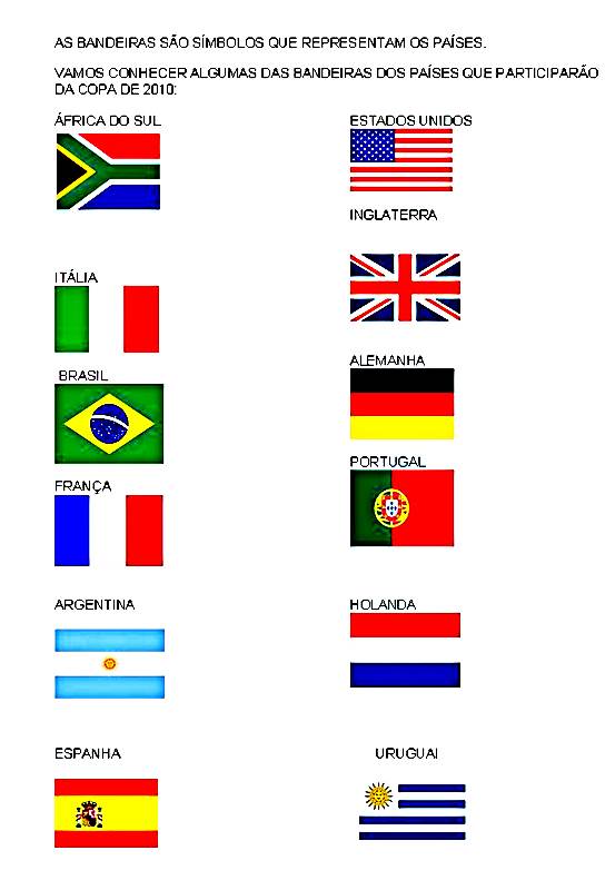 Bandeiras dos países da Copa: divirta-se com um jogo da memória